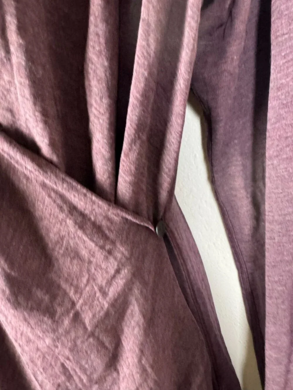 Lululemon Faux Wrap Long Sleeve Purple Top Women Size 6 Stretch Burgundy relaxed